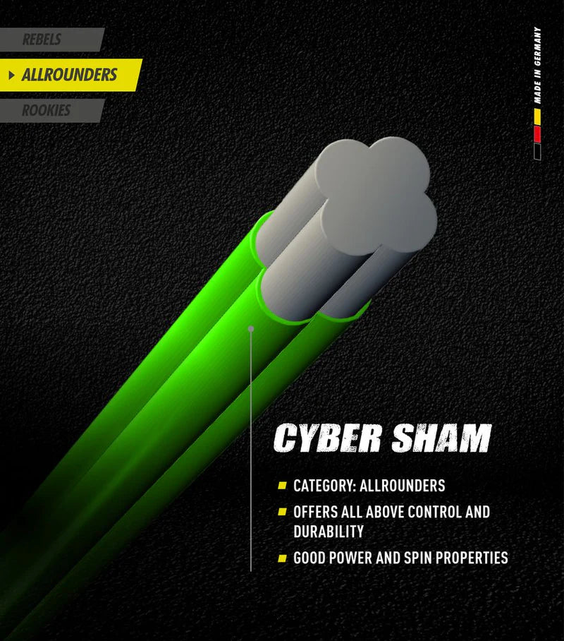 Topspin Racket String Cyber Sham Reel 200m Neon Green