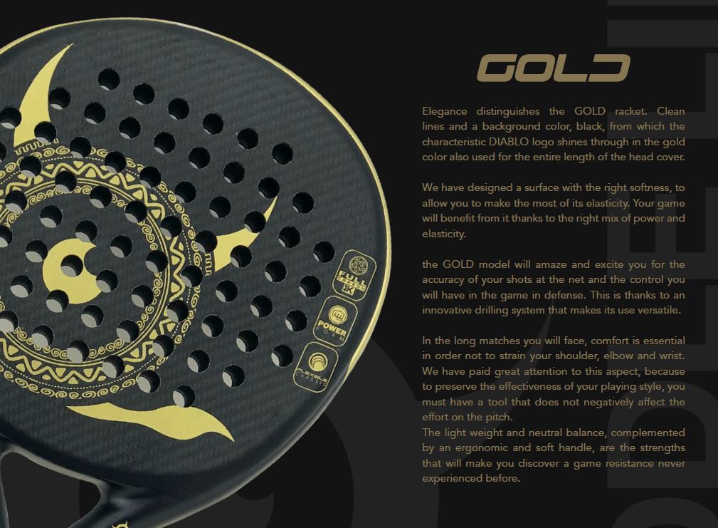 Diablo Padel Racket Gold 3k Pro Padel