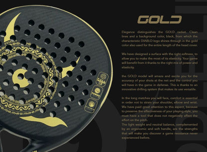 Diablo Padel Racket Gold 3k Pro Padel